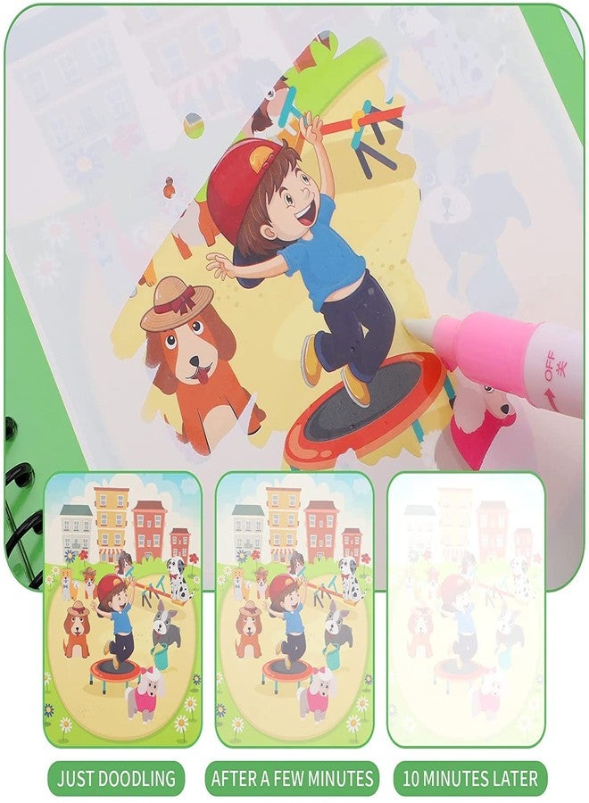 REZNOR ورق ريزنور سريع الجفاف وقابل لإعادة الاستخدام، كتاب تلوين مائي سحري مع قلم سحري، لوحة رسم تعليمية للأطفال (تصميم عشوائي) (عبوة من 4 قطع) - Image 5